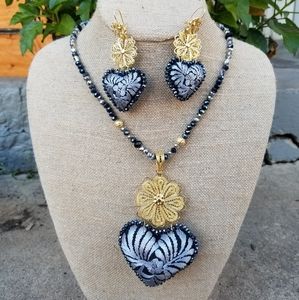 Combo of earrings and necklace